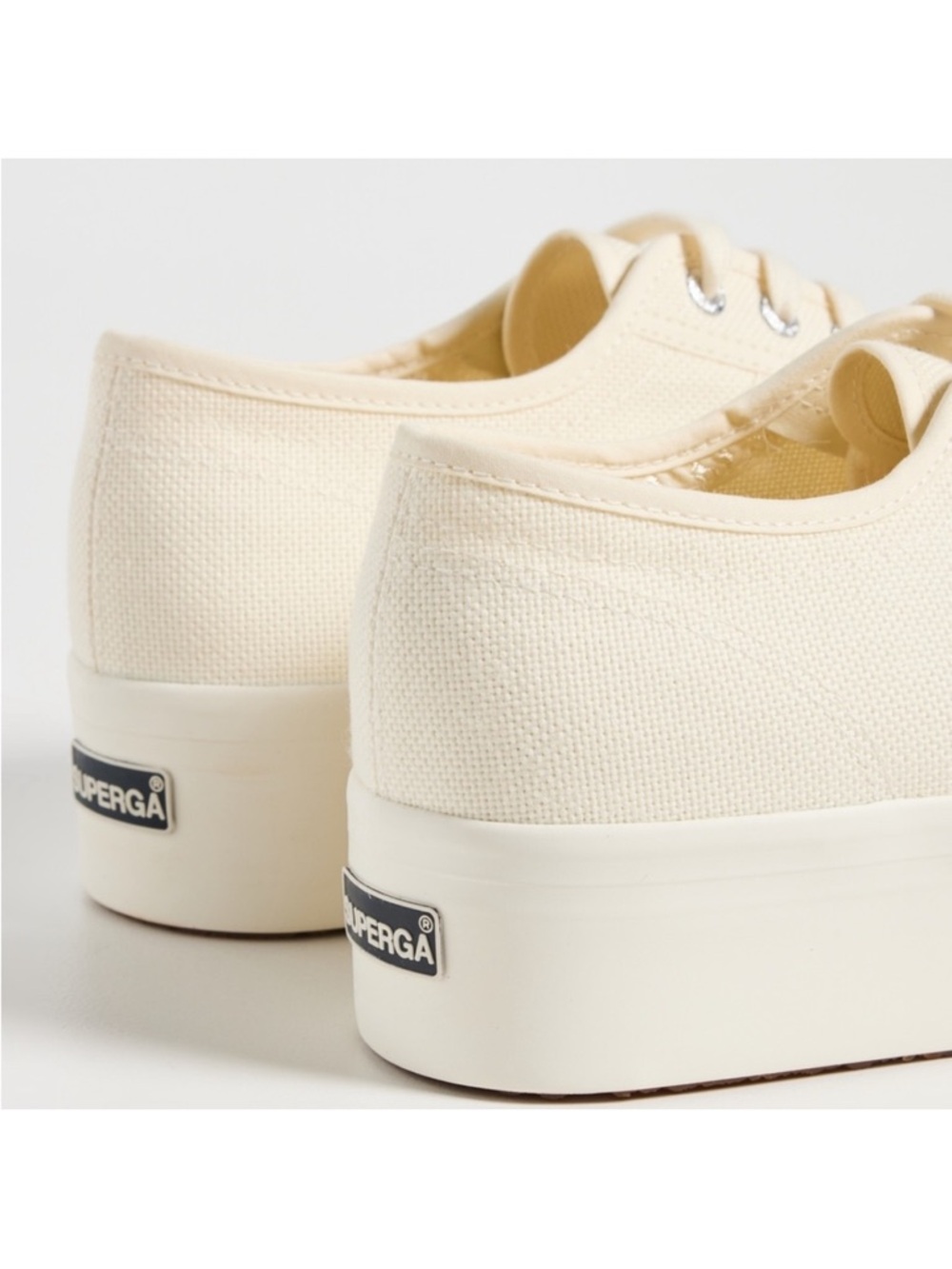 Superga Women's 2790 Beige-Natural Canvas Platform Sneaker—7.5 - Picture 11 of 13